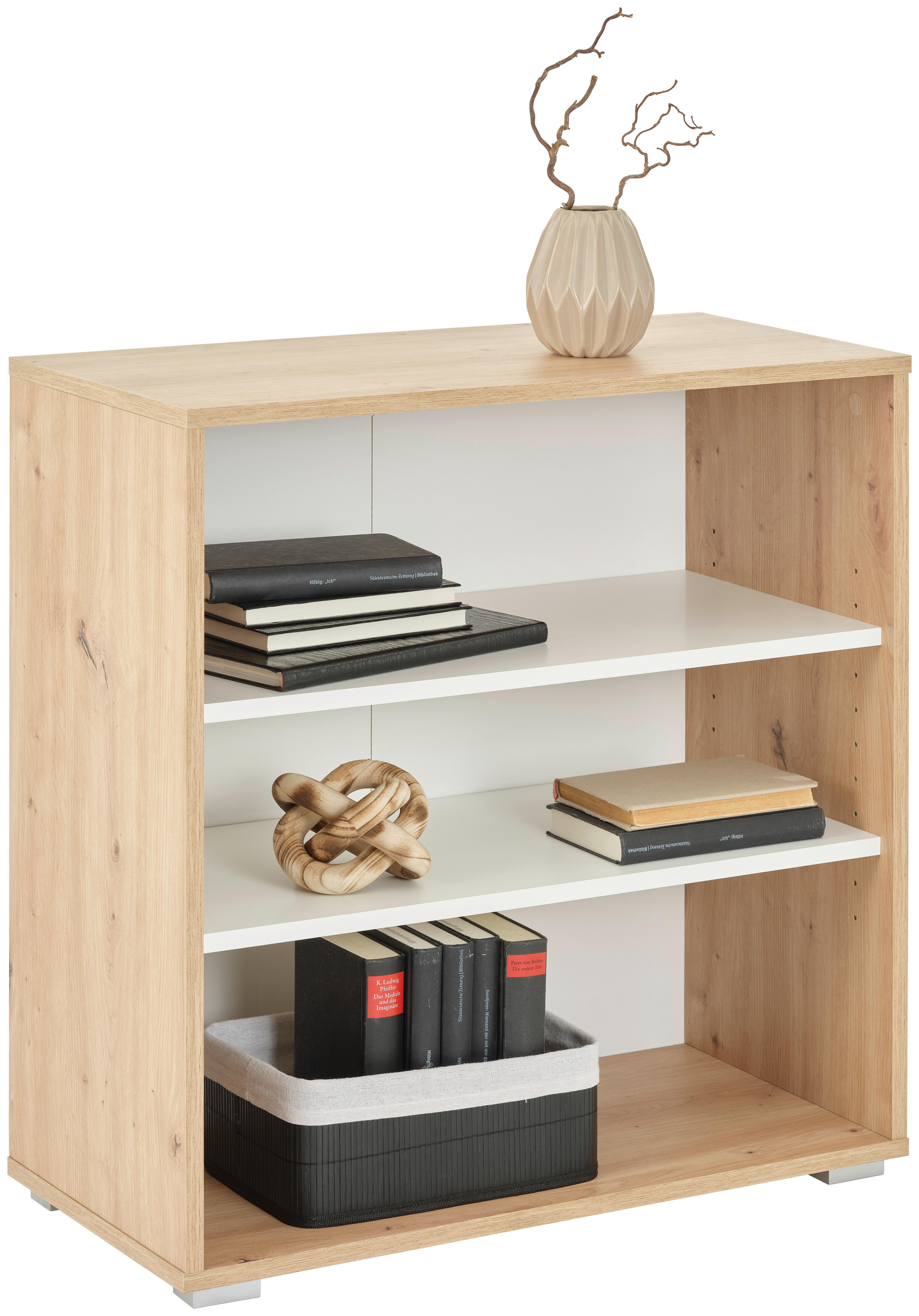 Regal Basic Two - Silberfarben/Weiß, KONVENTIONELL, Holzwerkstoff (71,4/75/33,2cm)