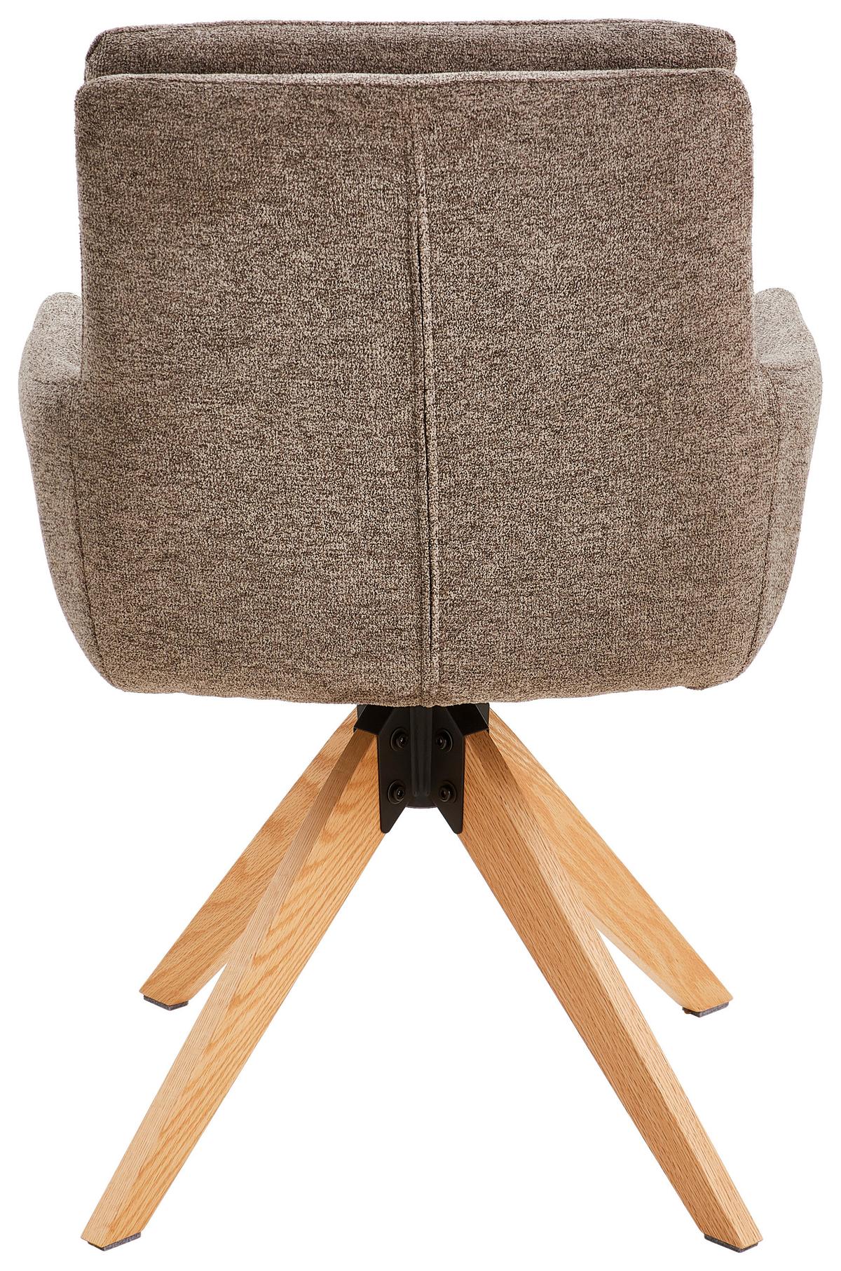 Armlehnstuhl Slide Braun B: 58 cm - Eichefarben/Braun, MODERN, Holz/Textil (58/91/63,5cm) - Livetastic