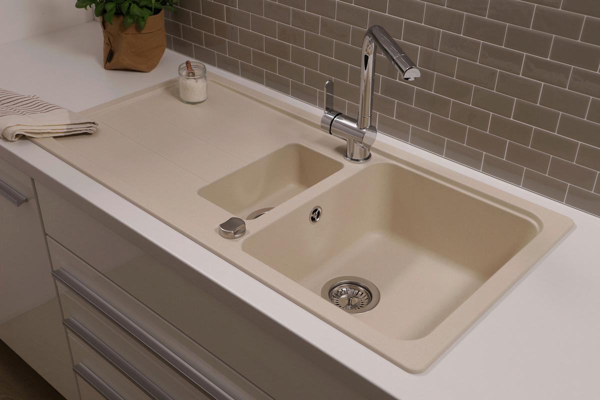 Spüle Austin Creme B: 100 cm - Creme, Design, Stein (100/20/50cm) - Respekta