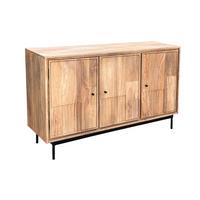 SIDEBOARD Schwarz/Naturfarben B: 130cm - Schwarz/Naturfarben, Design, Holz/Metall (130/80/40cm) - MID.YOU
