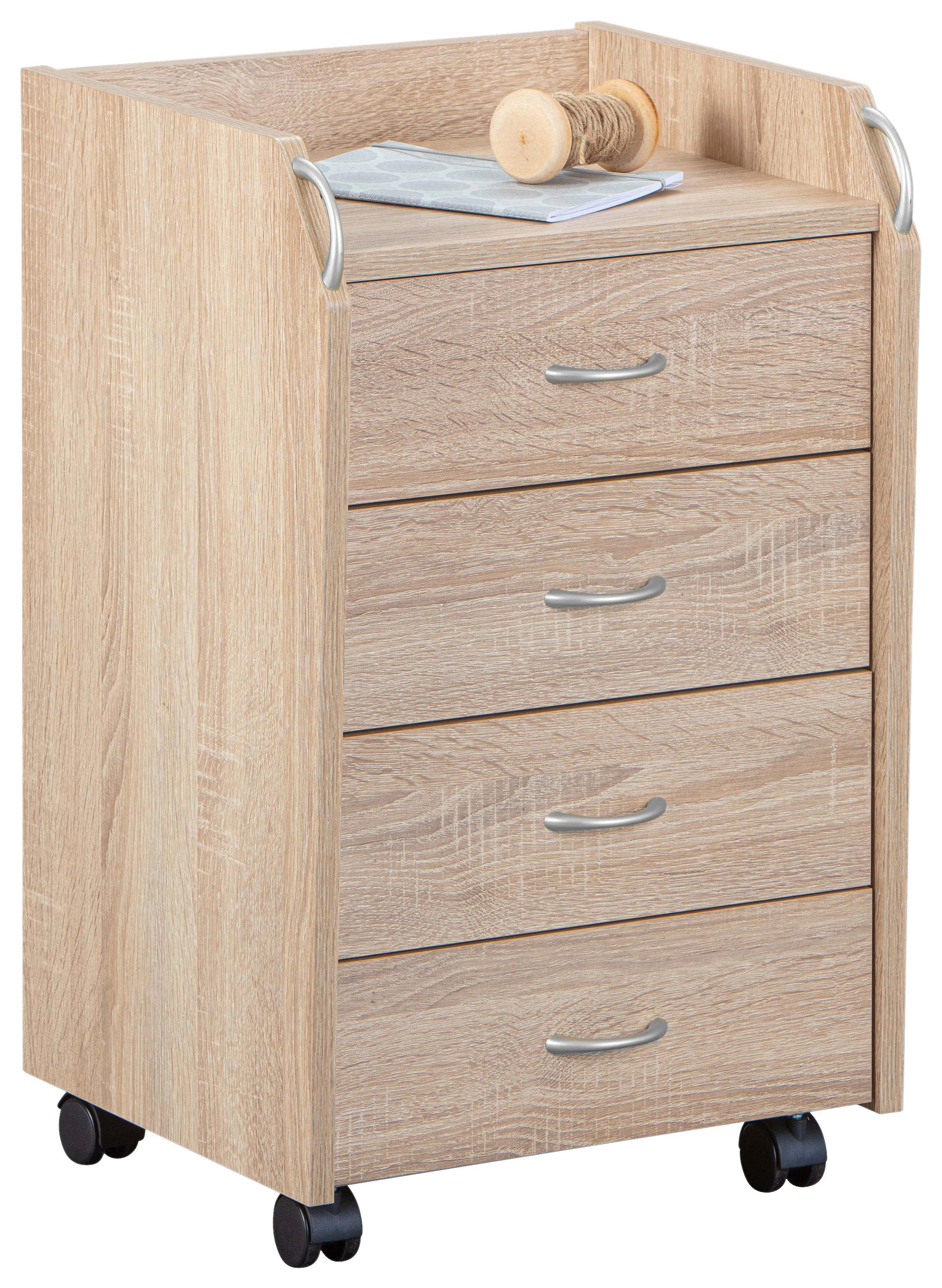 Rollcontainer Eiche Dekor Novi BHT 40x36x65 cm - Sonoma Eiche, Basics, Holzwerkstoff/Kunststoff (40/36/65cm) - MID.YOU