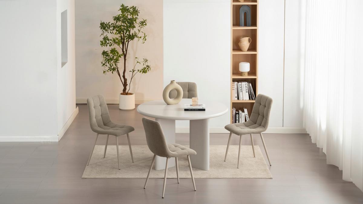 Polsterstuhl Adea Leinenoptik Taupe - Taupe/Beige, KONVENTIONELL, Holz/Textil (45/88/55cm) - P & B