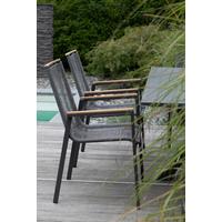 Gartensessel Stapelbar Montana Holz und Kunststoff - Grau, Basics, Holz/Kunststoff (55/87/66cm) - Gardenson