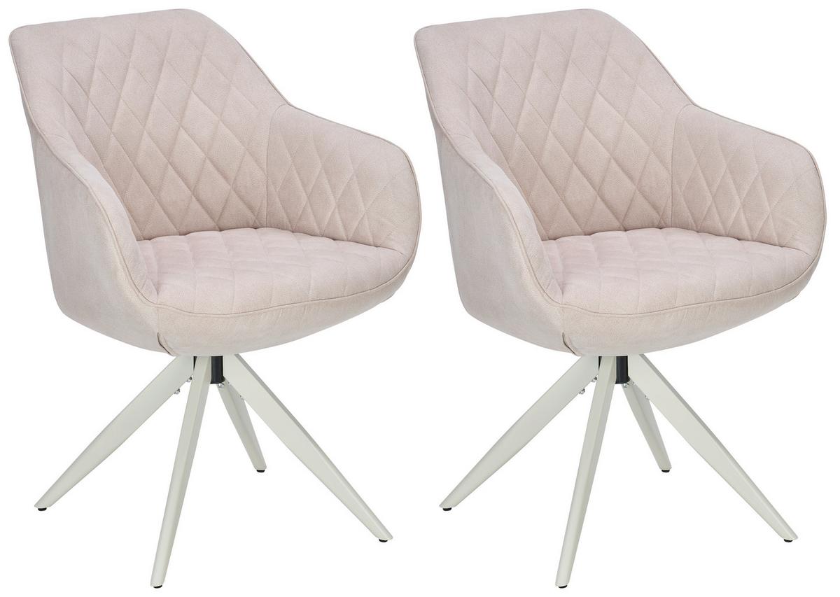 Armlehnstuhl Adriano Beige Gepolstert - Beige, MODERN, Textil/Metall (59/84/59cm) - Livetastic