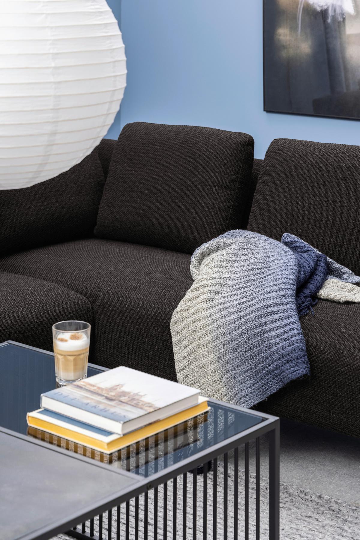 Dohányzóasztal Strington 80/80cm - fekete, Trend, faalapú anyag/Üveg (80/80/40cm) - MID.YOU