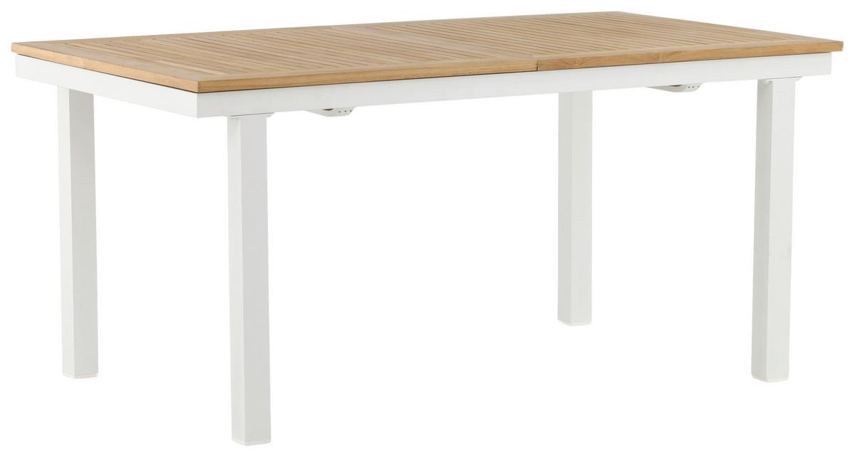 Gartentisch Panama - Weiß, KONVENTIONELL, Holz/Metall (160/90/75cm) - Gardenson