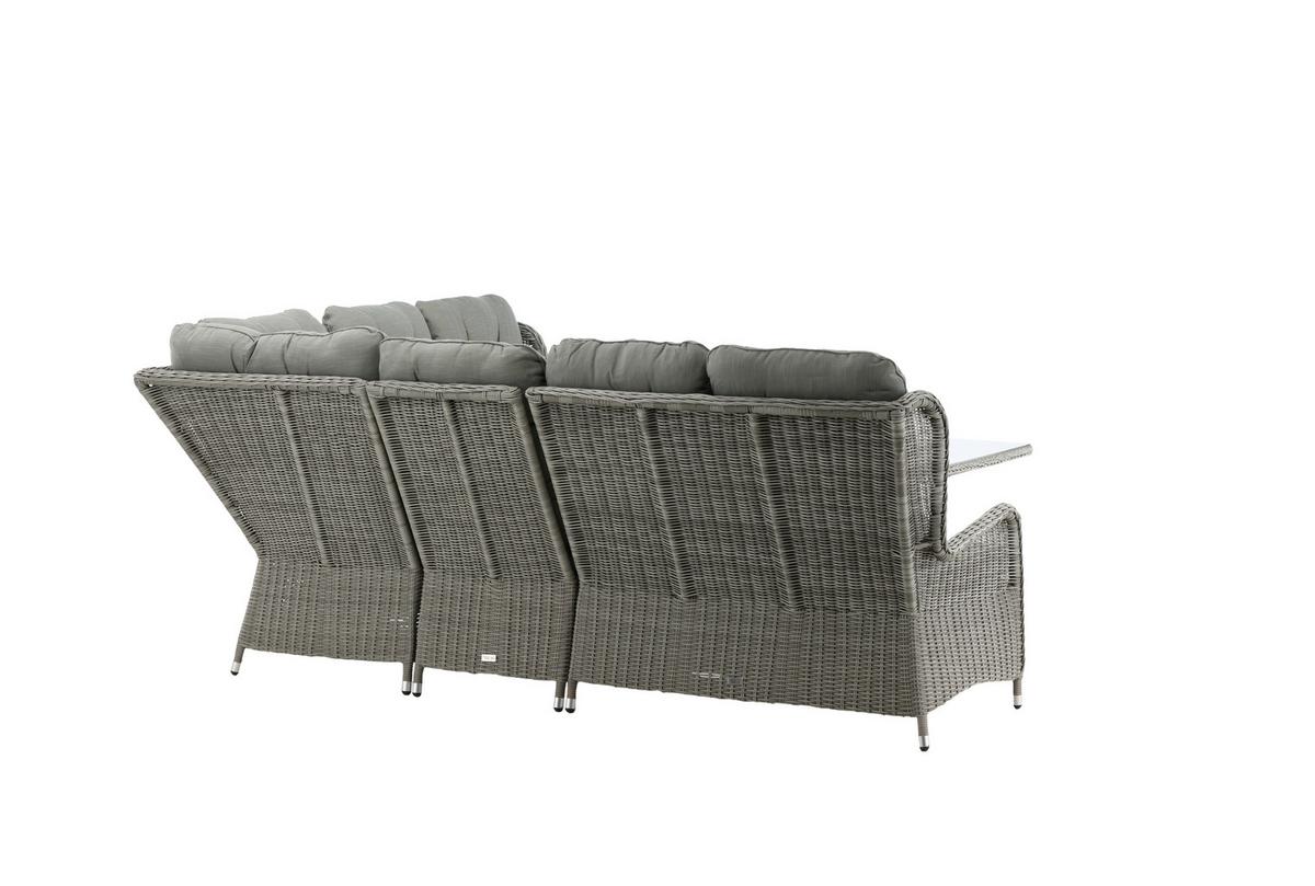 Loungegarnitur Washington - Grau, KONVENTIONELL, Kunststoff/Textil - Gardenson