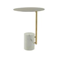 Odkládací stolek kov/mramor - Design, kov/kámen (40/40/54cm) - MID.YOU