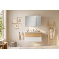 Badezimmer Verona Weiß/Wildeiche 2-teilig - Wildeiche/Weiß, Trend, Glas/Holzwerkstoff (100/200/47cm) - Held