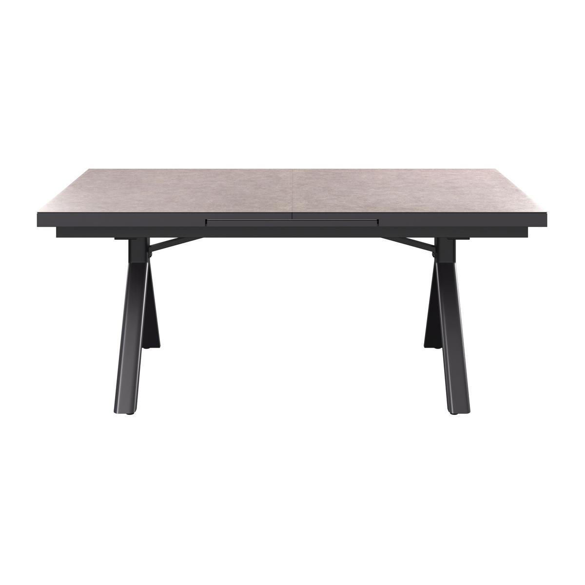 ZÁHRADNÝ STÔL DUBLIN - tmavosivá, Basics, kov/sklo (240/100/76cm)