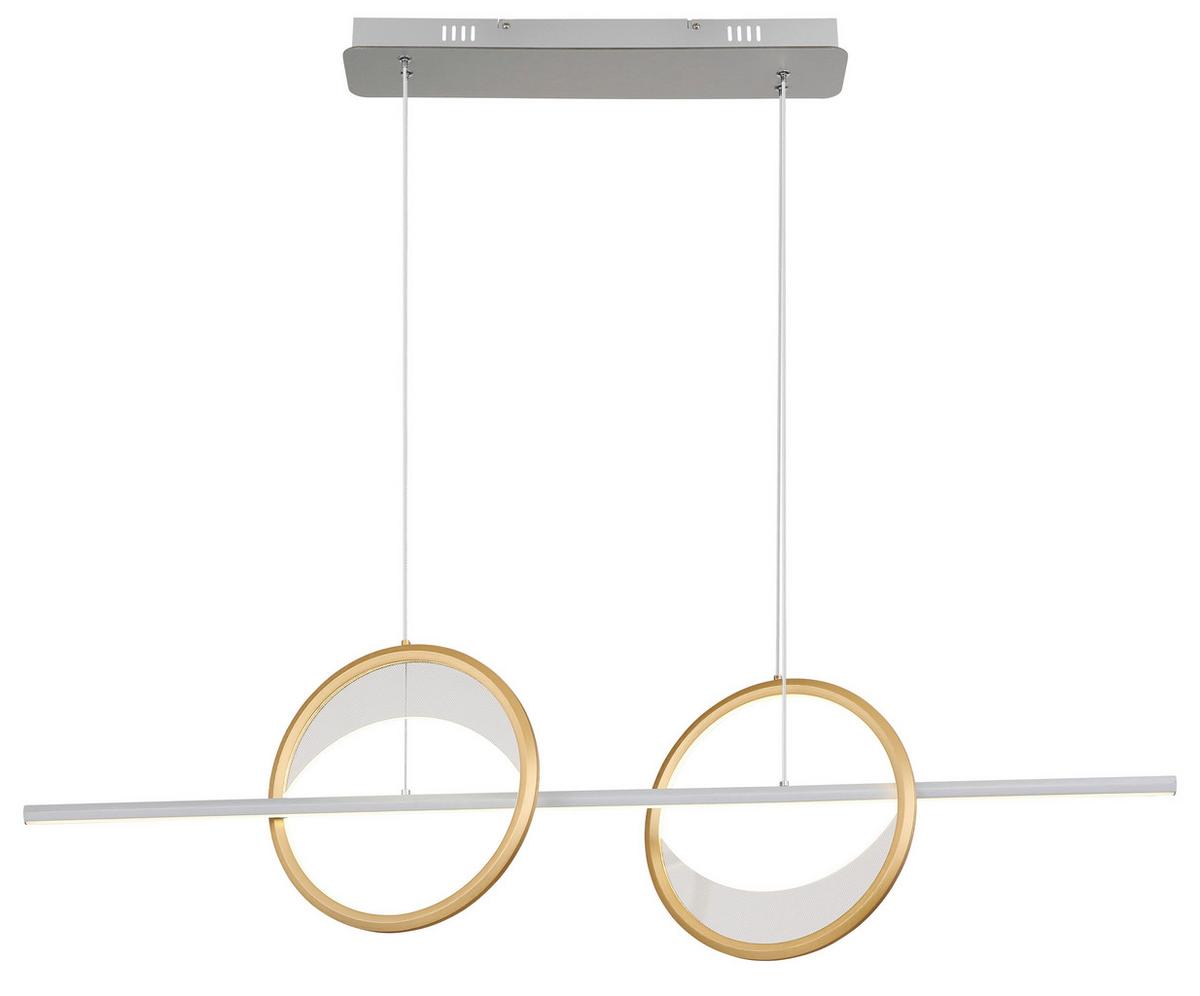 Led Függőlámpa 67333-40h - opál/aranyszínű, Design, műanyag/fém (120,4/10,5/120cm) - Globo