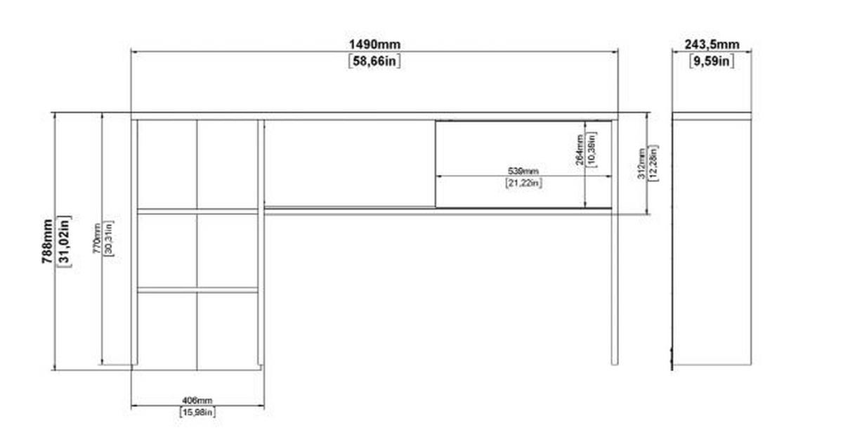 Schreibtisch Function Plus Eichefarben, L: 149 cm - Eichefarben, MODERN, Holzwerkstoff (149/48,2/156,2cm) - MID.YOU