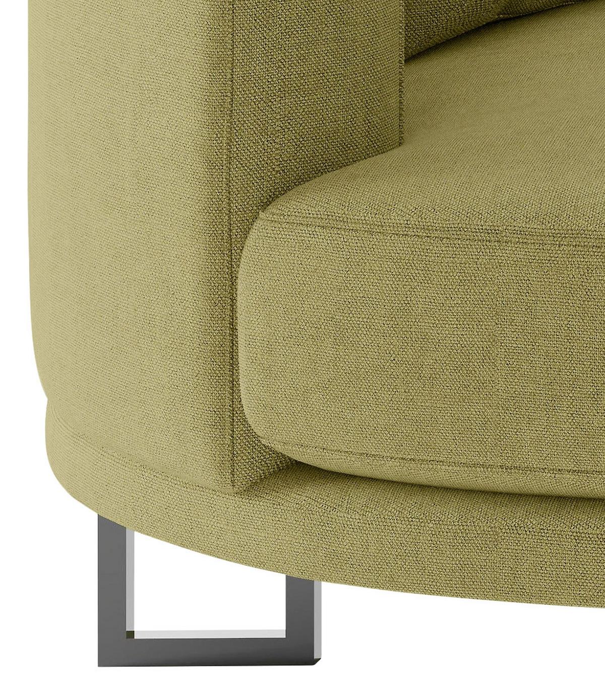 Bigsofa Natalia Olivgrün S: 150x283 cm - Schwarz/Olivgrün, Design, Textil (150/283cm) - Livetastic