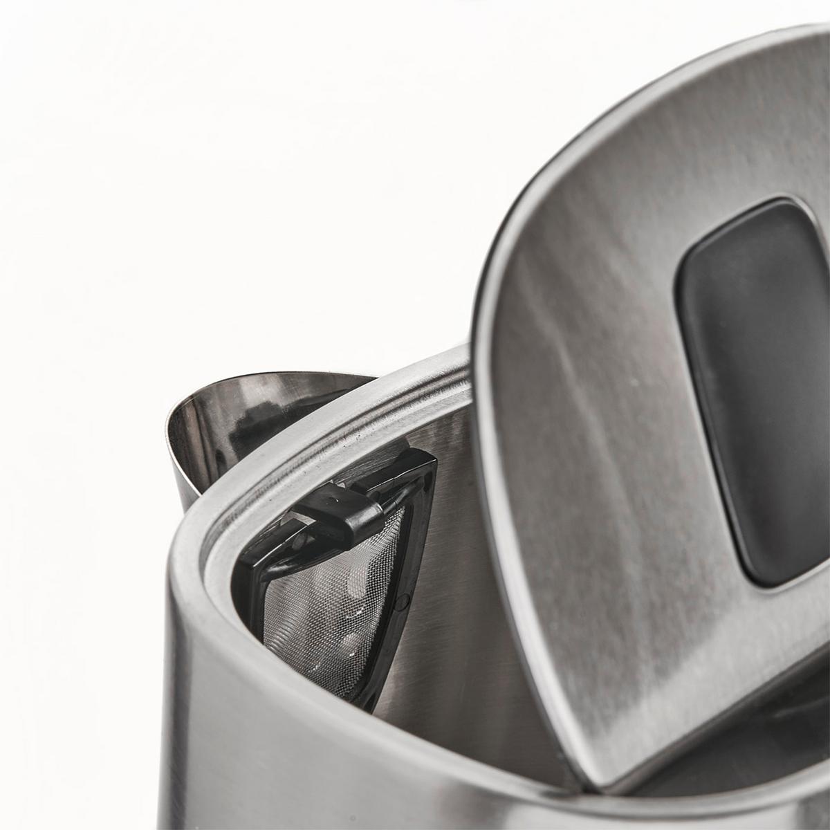 Wasserkocher 1886 - Edelstahlfarben/Schwarz, Basics (15,5/24/22cm) - CASO Design