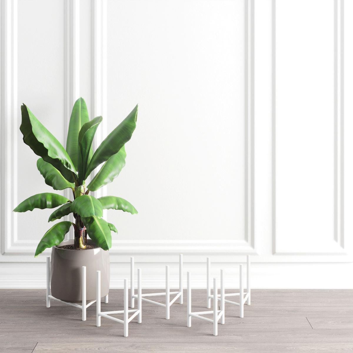 Blumenständer Aluminium Weiß Bxhxt: 23x25x23 Cm - Weiß, Basics, Metall (23/25/23cm)