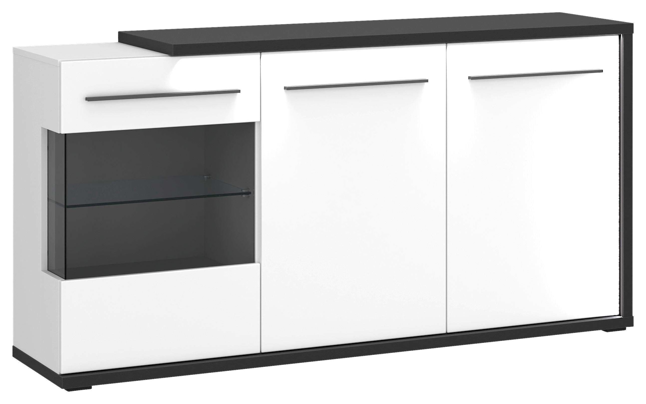 Sideboard Ambiente B: 153,4 Cm Mit Led, Alpinweiss/anthrazit