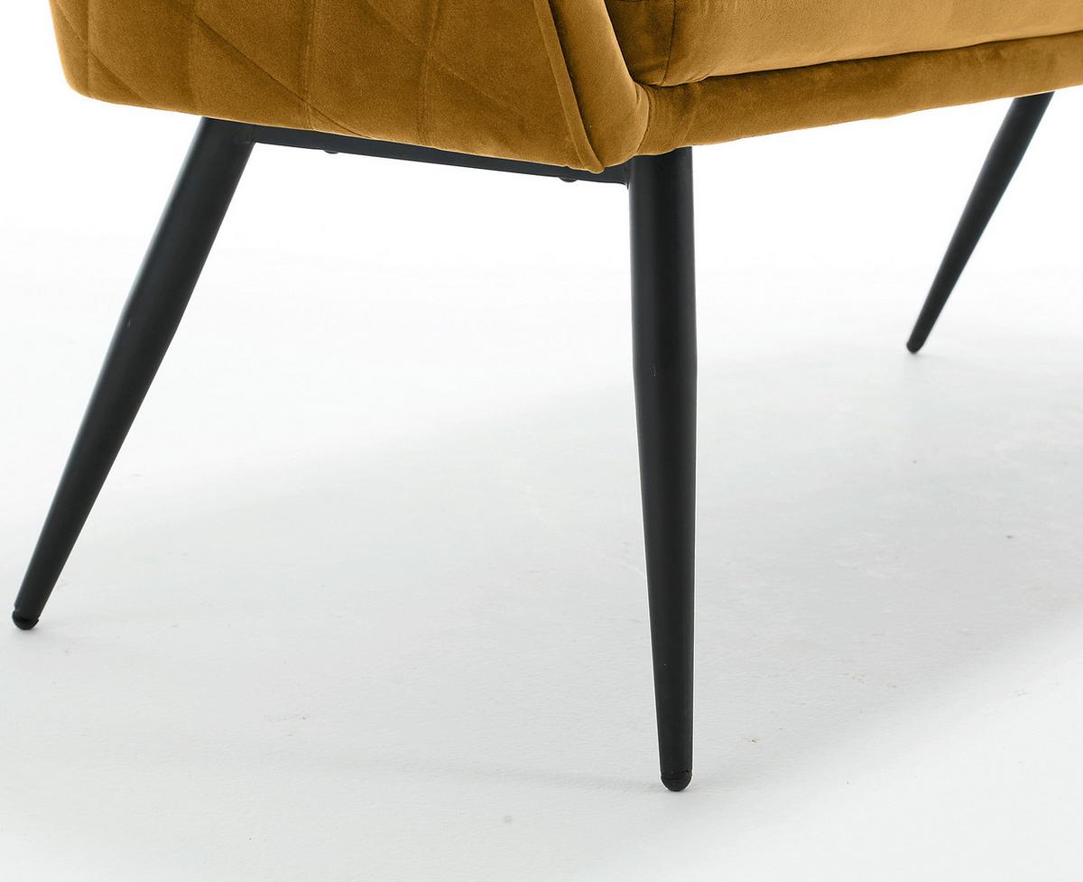 Sitzbank Senfgelb B: 160 cm - Senfgelb/Schwarz, MODERN, Textil (160/85/61cm) - Livetastic