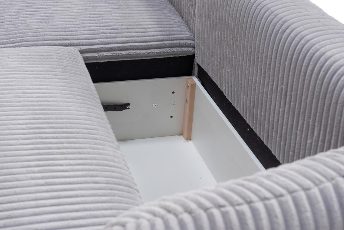 Ecksofa Lush, Grau Schenkel: 161x284 cm - Terracotta/Schwarz, Design, Textil (161/284cm) - Livetastic