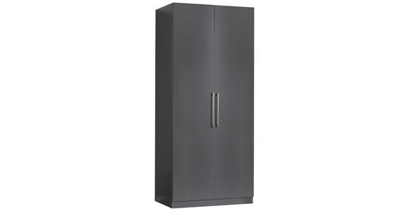 Drehtürenschrank mit Schubladen 91cm Unit Anthrazit - Anthrazit, MODERN, Holzwerkstoff (91,1/210/58,3cm) - Ondega