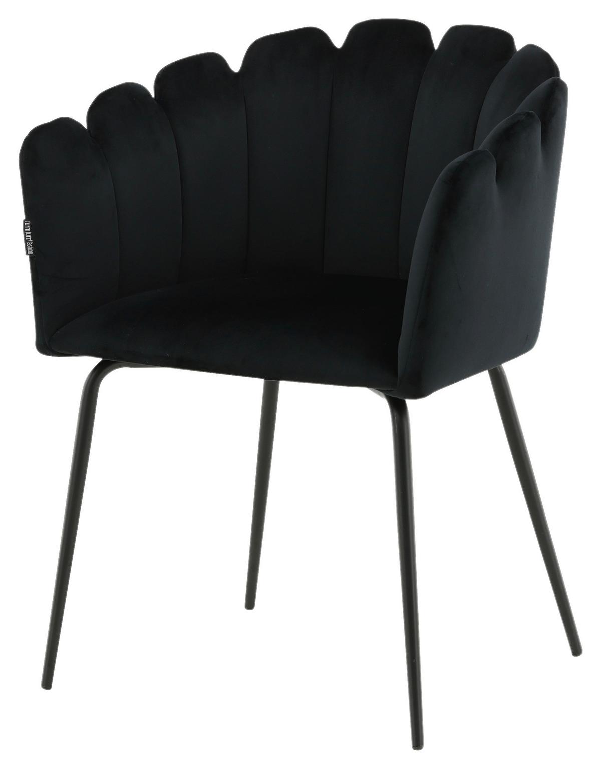 Stuhl Limhamn - Schwarz, Design, Textil/Metall (61/76.56/54cm) - Livetastic