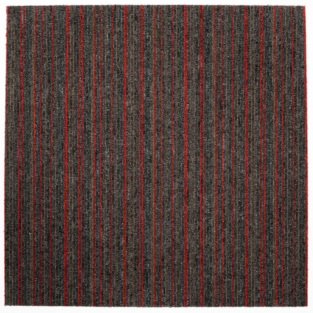 Teppichfliese Grau/Rot Astra 50x50 cm Florhöhe 3 mm