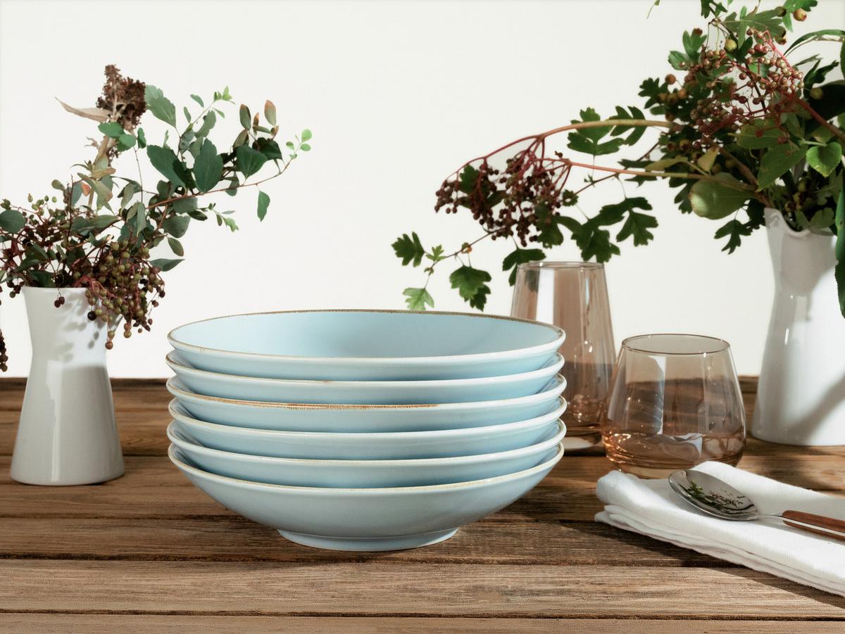 SUPPENTELLERSET 22066 NATURE COLLECTION - Pastellblau, Trend, Keramik (22cm) - Creatable