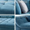 Ecksofa mit Schlaffunktion + Zierkissen Agira, Mikrofaser - Chromfarben/Blau, Design, Textil (250/190cm) - Livetastic