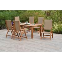 Gartenmöbel Set 7-tlg Capri Aus Akazienholz/kunststoff - Naturfarben, MODERN, Holz/Kunststoff - Gardenson