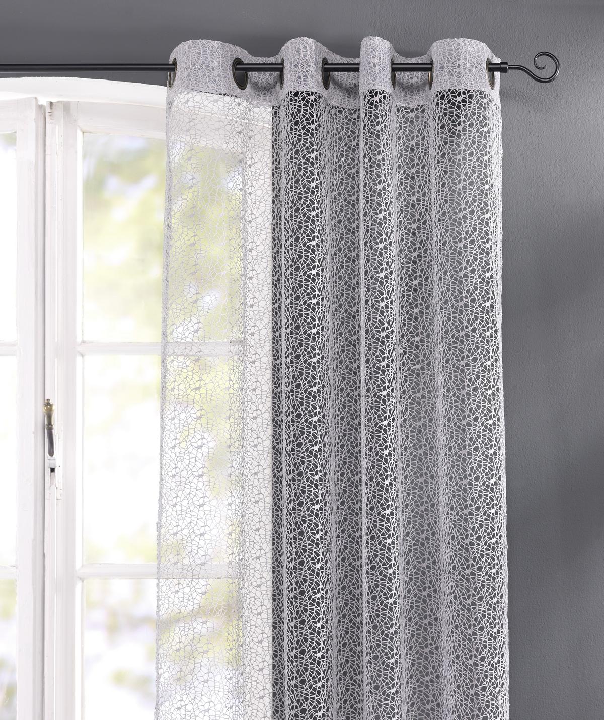 ZÁVES S OČKAMI Astrid, 140/245 cm - strieborná, Modern (140/245cm) - Modern Living