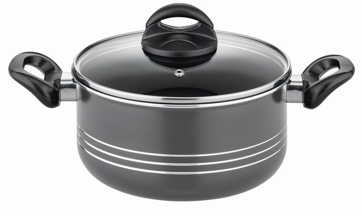 Gsw Kochtopfset Milano Grey Grau, 6-Teilig - Grau, Basics, Metall - GSW