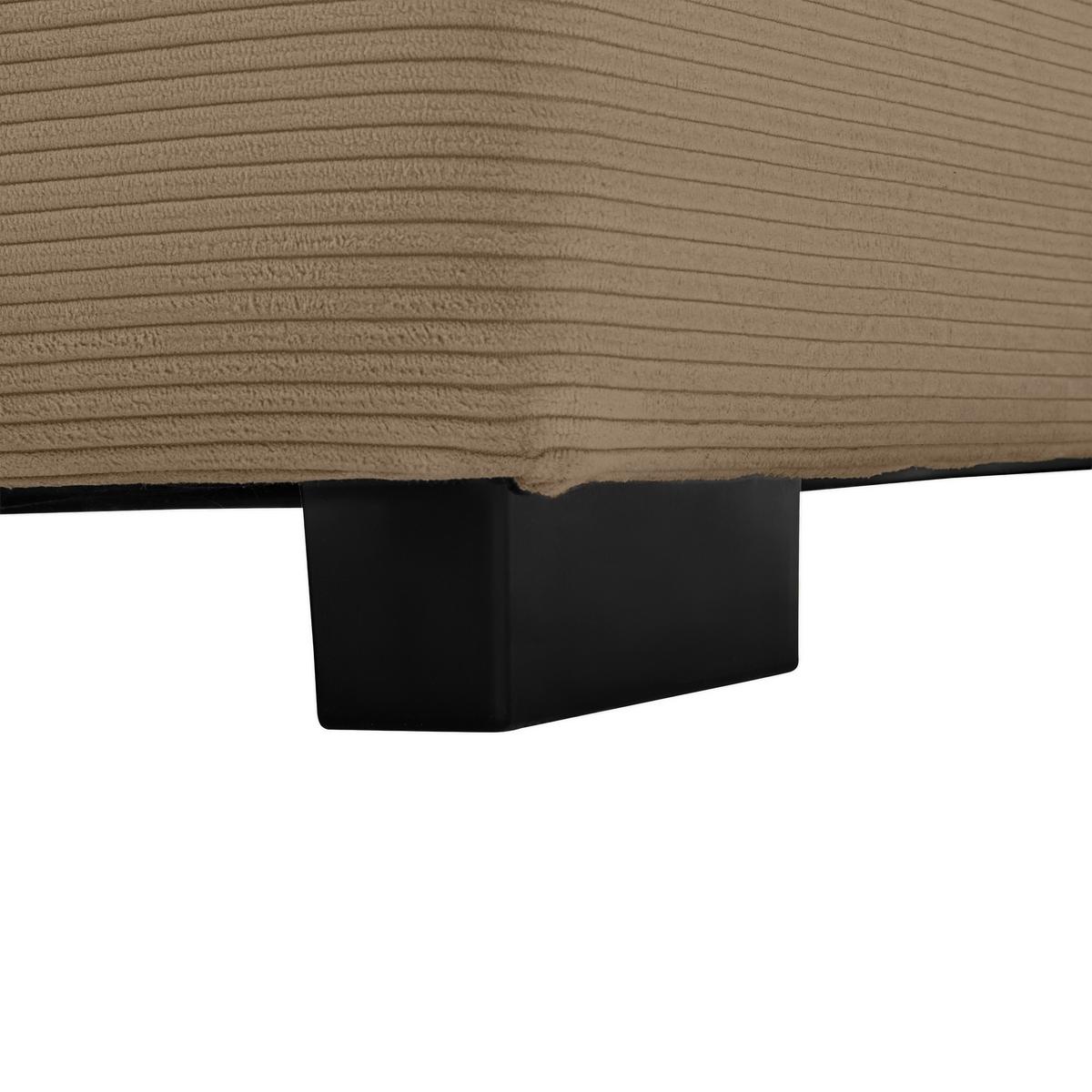 Rohová sedačka PEDRO, pravá, hnědá - černá/hnědá, Moderní, textil/plast (300/190cm) - Mömax