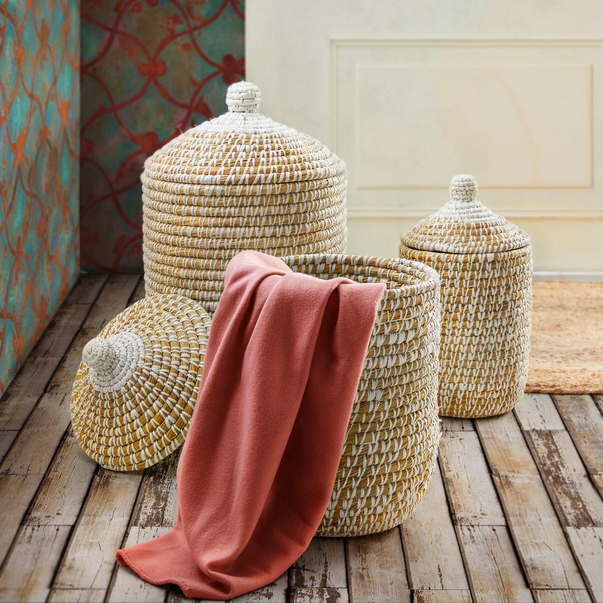 KOŠÍK LAUREN - S - biela, Romantik / Landhaus, plast/prírodné materiály (26/44cm) - Zandiara