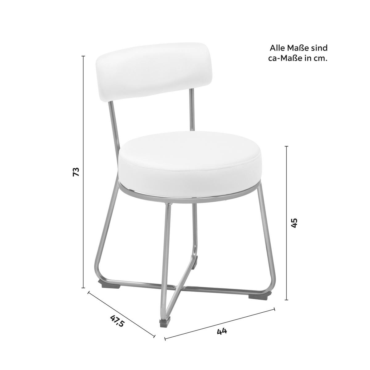 Jídelní židle PAMELA béžová - béžová, Moderní, kov/textil (44/73/47,5cm) - Bessagi Home