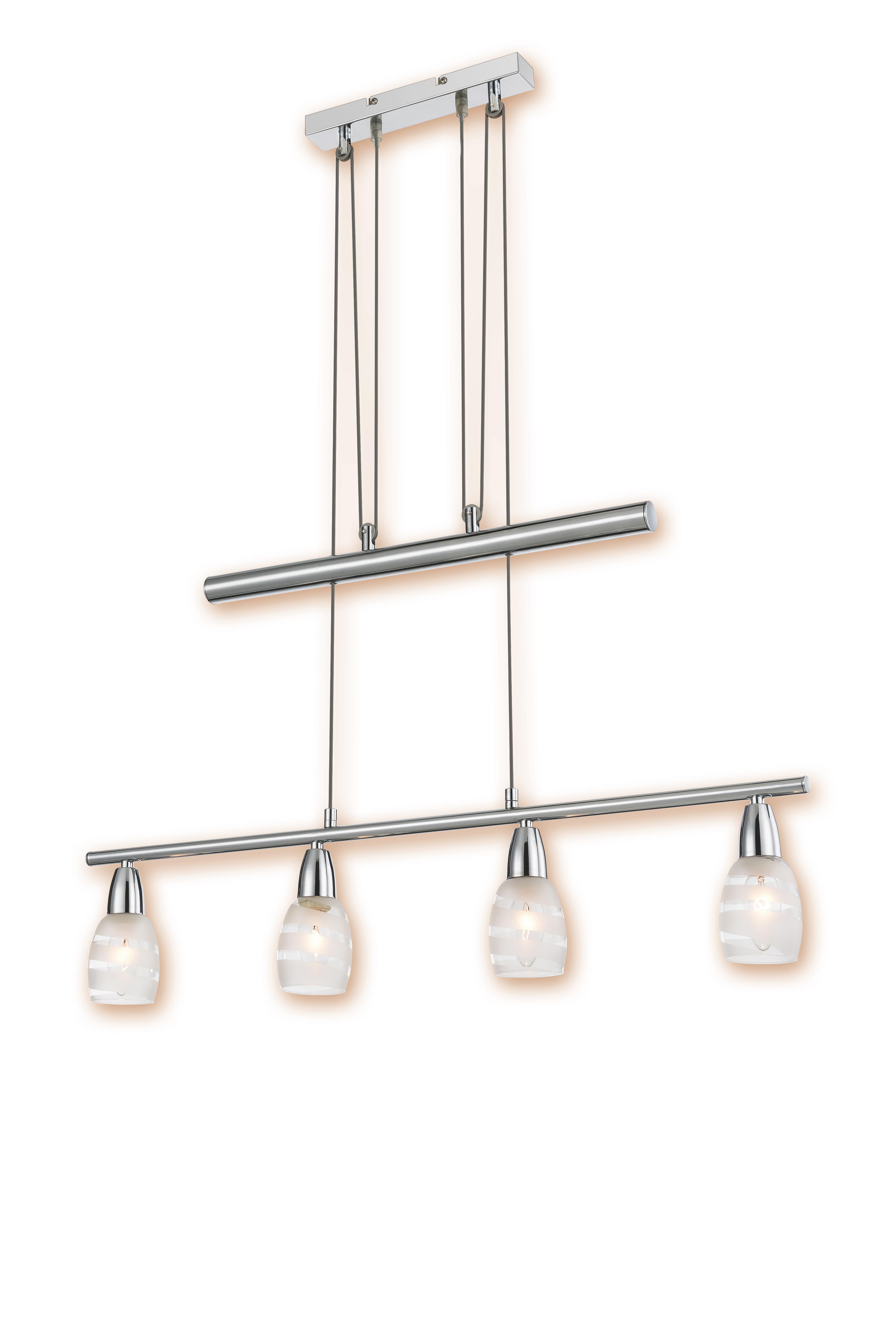 FÜGGŐLÁMPA DIJA - Króm/Átlátszó, konvencionális, Üveg/Fém (78/7,5/160cm) - Ombra