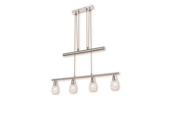 Hängeleuchte Dija - Klar/Chromfarben, KONVENTIONELL, Glas/Metall (78/7,5/160cm) - Ombra Hängeleuchte Dija - Klar/Chromfarben, KONVENTIONELL, Glas/Metall (78/7,5/160cm) - Ombra