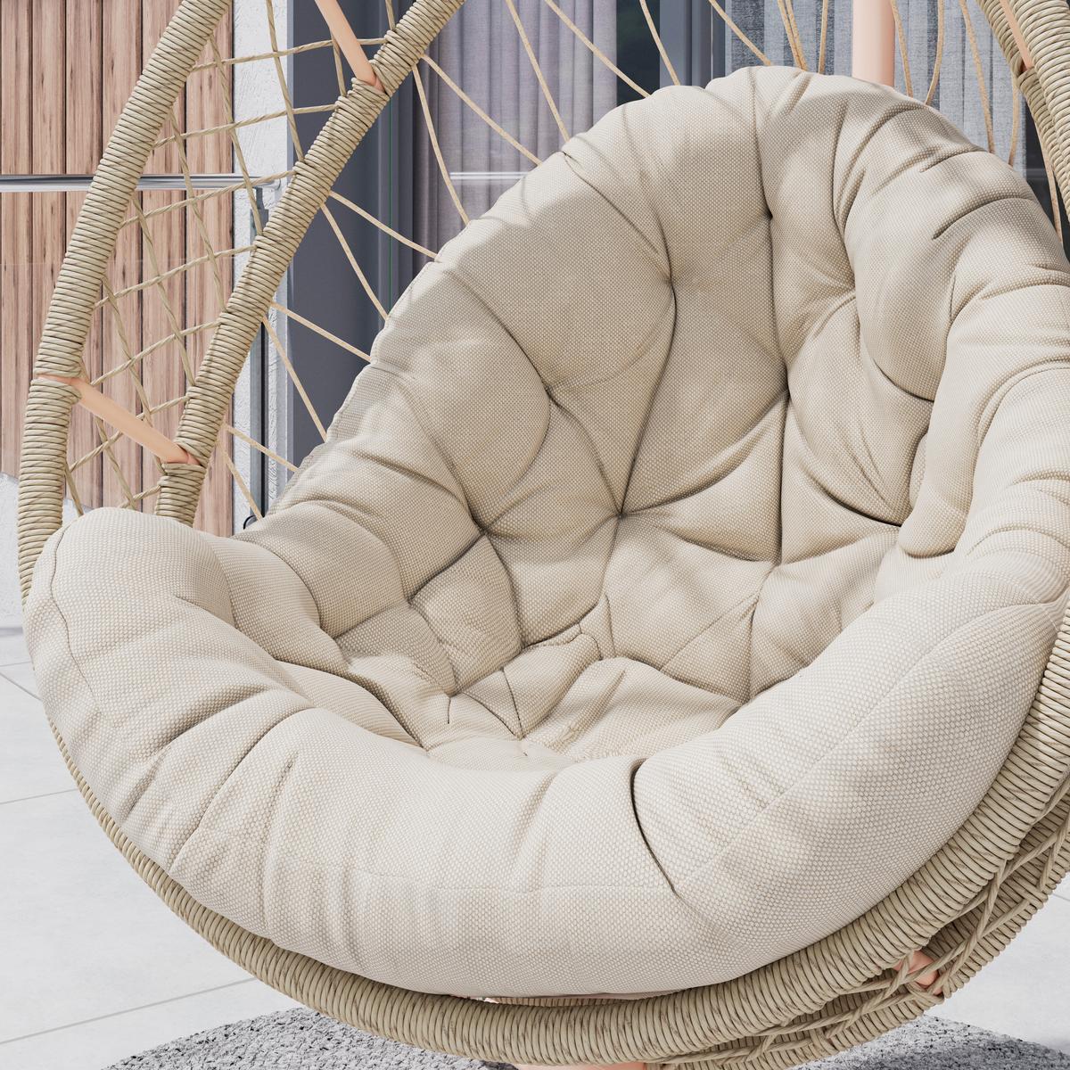 ZÁVĚSNÉ KŘESLO LIME - světle žlutá/béžová, Moderní, kov/textil (99/191/120cm) - Mömax