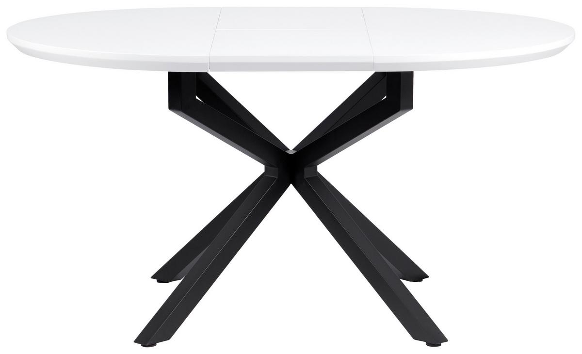 Esstisch Aris Weiß L 108-148 cm - Schwarz/Weiß, MODERN, Holzwerkstoff/Metall (108/148/108/76cm) - Livetastic