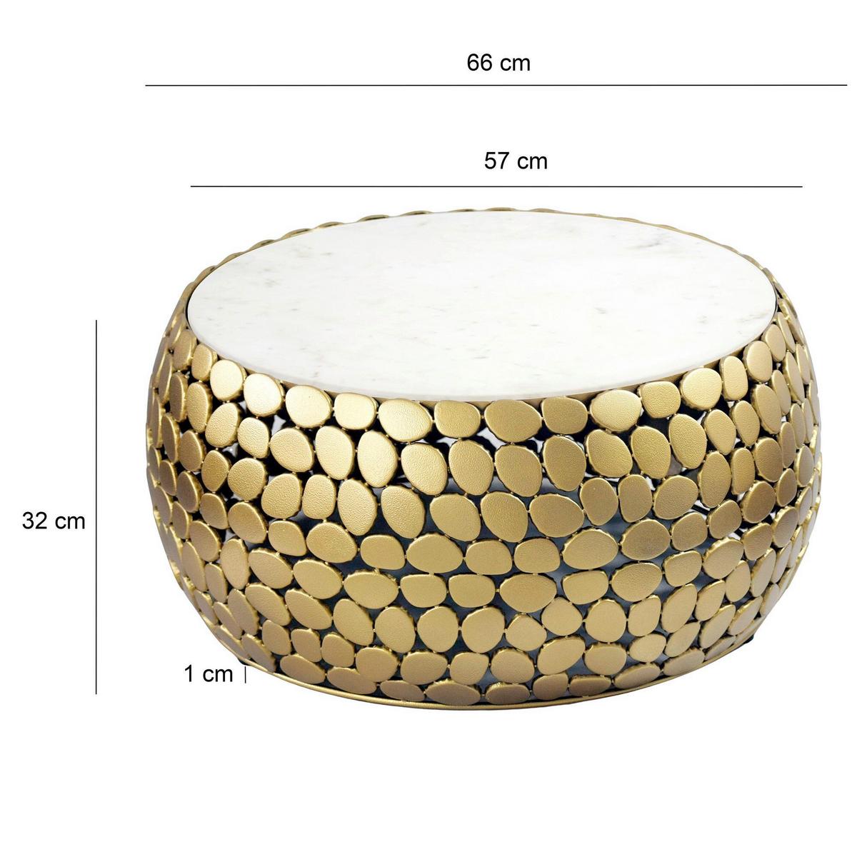 Couchtisch Goldfarben B: 66 cm - Goldfarben, Design, Stein/Metall (66/32/66cm) - Livetastic