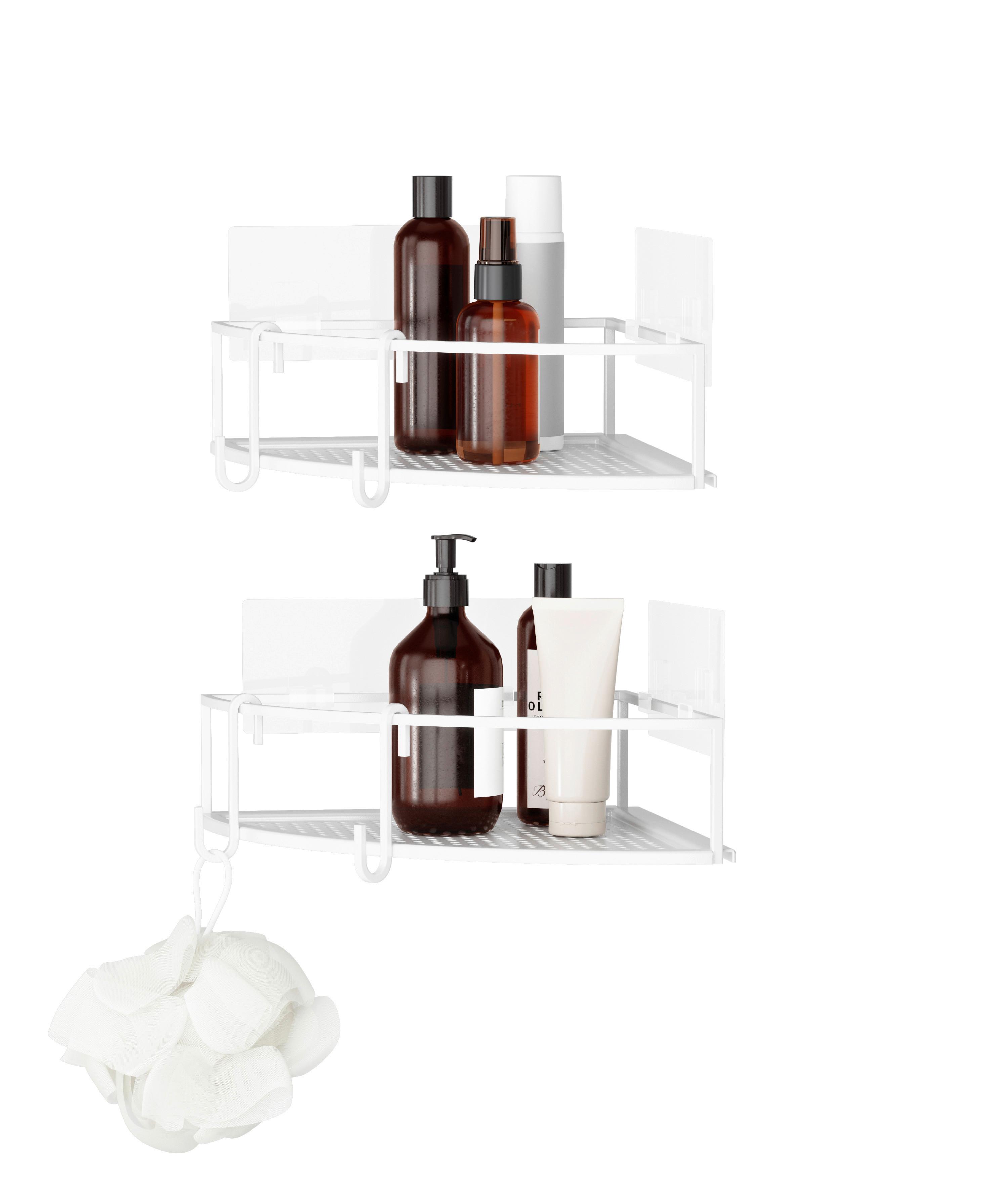 Regál do sprchy bílý, 2-set - bílá, Moderní, kov (23/6,5/23cm) - Mömax