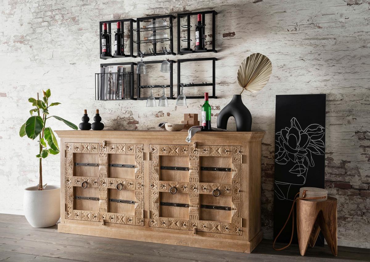 SIDEBOARD Naturfarben B: 180cm - Naturfarben, Design, Holz (180/90/45cm) - MID.YOU