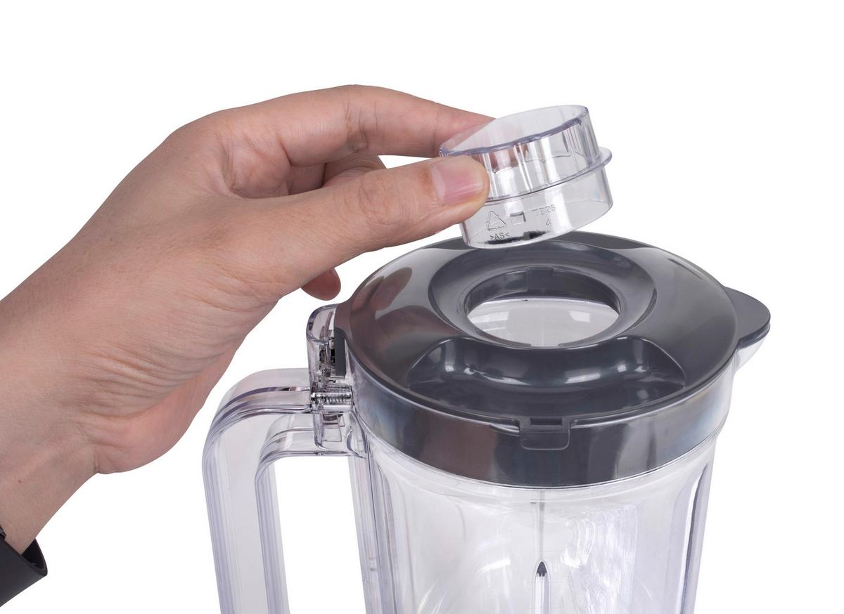 Standmixer Smooth 500 W 1,5 L + Behälter - Edelstahlfarben/Schwarz, Kunststoff (18/37,5/15,3cm) - Silva Homeline