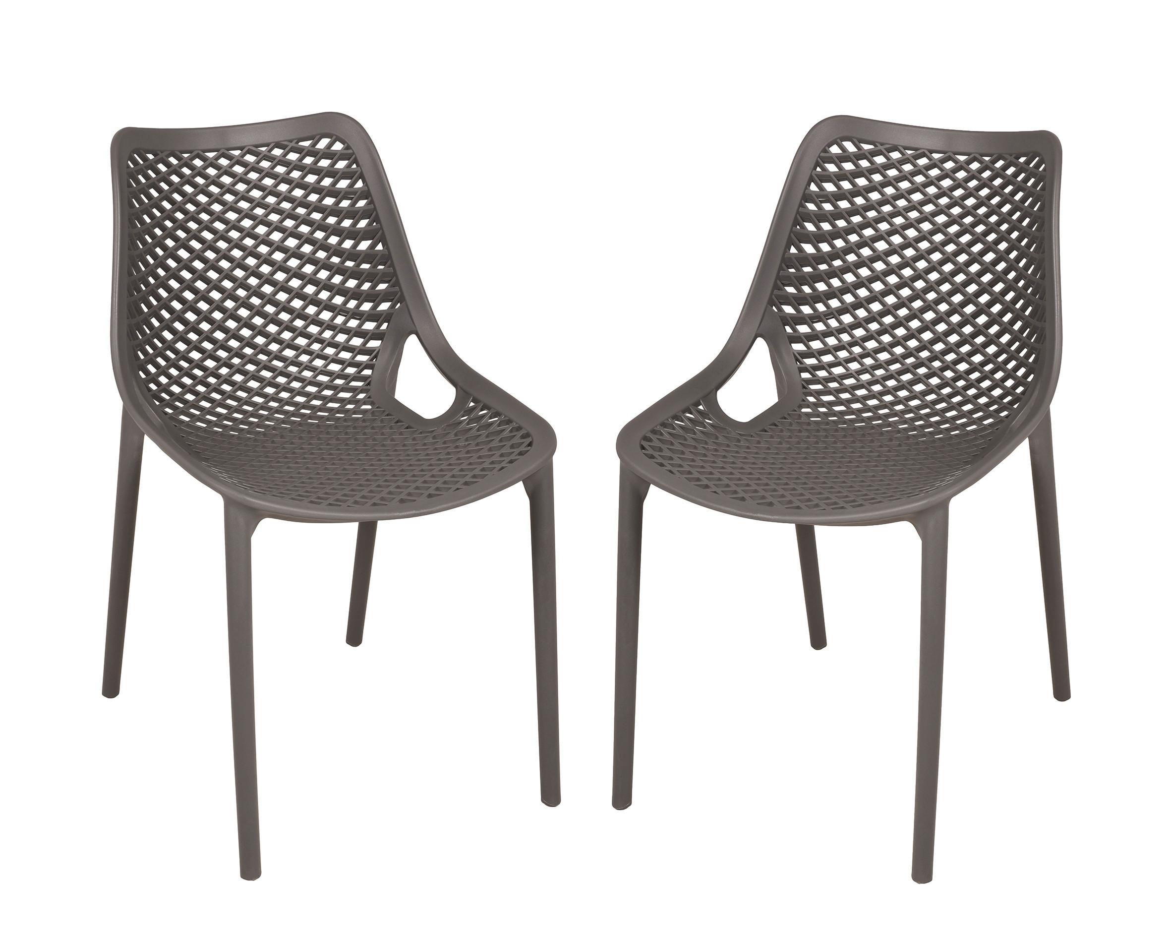 GARTENSTUHL-SET STUHL TEANA,ANTHRAZIT, 2ER SET - Anthrazit, MODERN, Kunststoff (50/83/60cm) - Gardenson