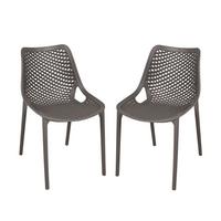 GARTENSTUHL-SET STUHL TEANA,ANTHRAZIT, 2ER SET - Anthrazit, MODERN, Kunststoff (50/83/60cm) - Gardenson