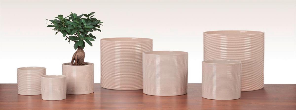 Kaspó Sesame - bézs, kerámia (19/17cm)