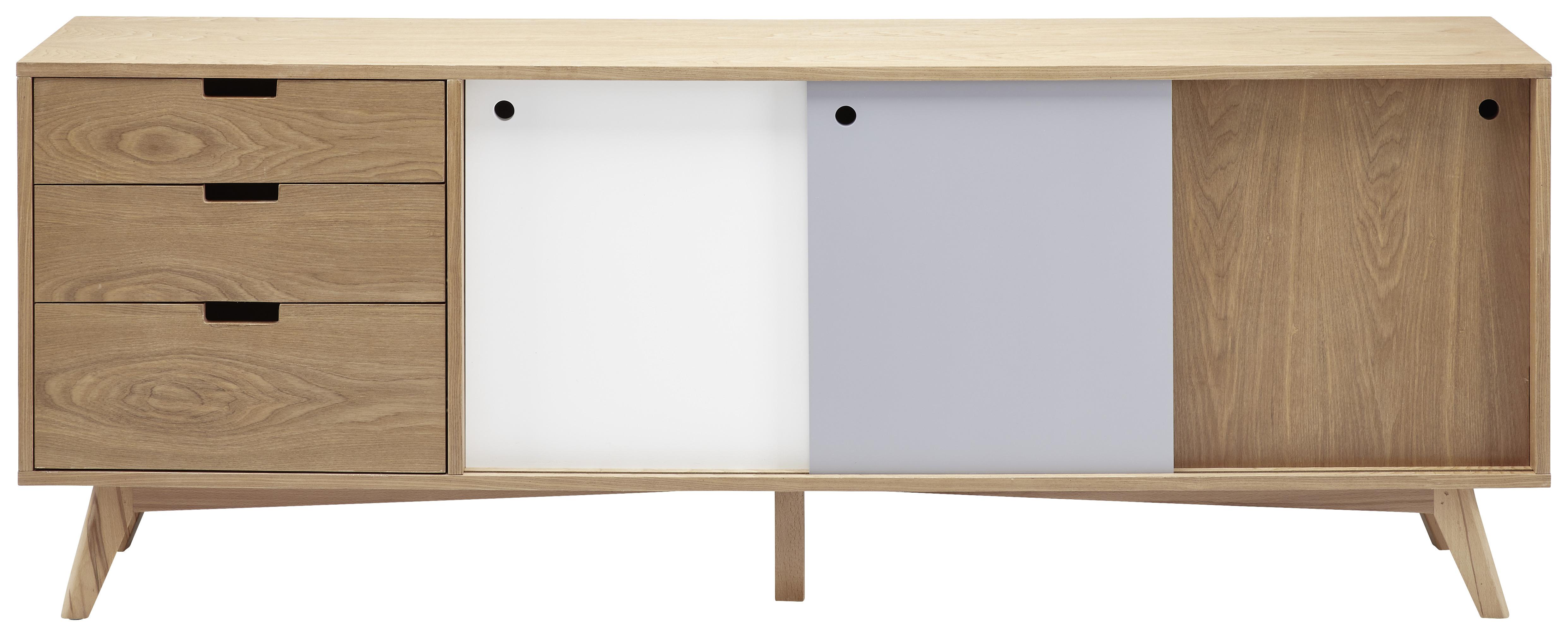 Komoda Jillian - šedá/bílá, Moderní, dřevo (160/60/35cm) - Modern Living