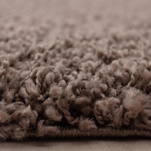 Hochflor Teppich Taupe Life Rund Ø 120 cm - Taupe, KONVENTIONELL, Textil (120cm) - Novel