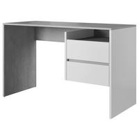 Písací stôl PACO 3 biela/dekor beton - biela, Basics, kompozitné drevo (125/51,6/75,5cm) - P & B