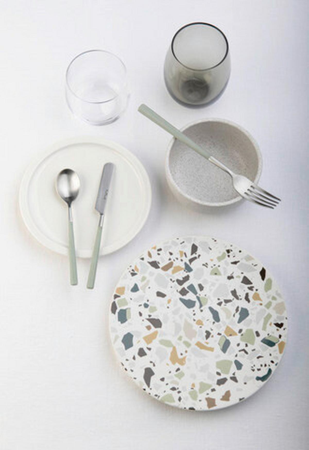 sada príborov HIVE - farba ušľachtilej ocele/šalviovozelená, Basics, kov/plast (25,5/7/5,3cm) - Pintinox