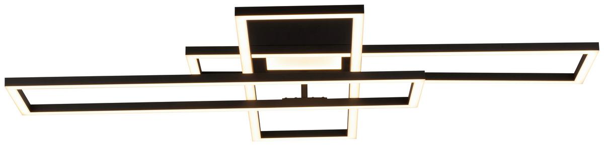 LED-Deckenleuchte Alpha - Schwarz, Design, Kunststoff/Metall (99,2/69,4/11,5cm) - Luca Bessoni
