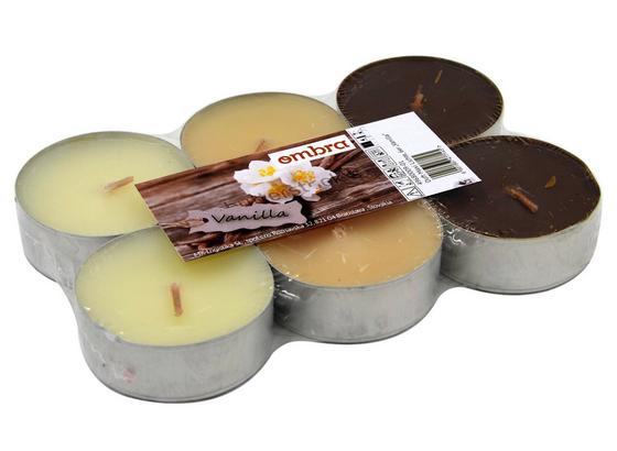 Maxiteelicht 6er, Vanilla - Creme/Braun, KONVENTIONELL (5,7/2cm) Maxiteelicht 6er, Vanilla - Creme/Braun, KONVENTIONELL (5,7/2cm)